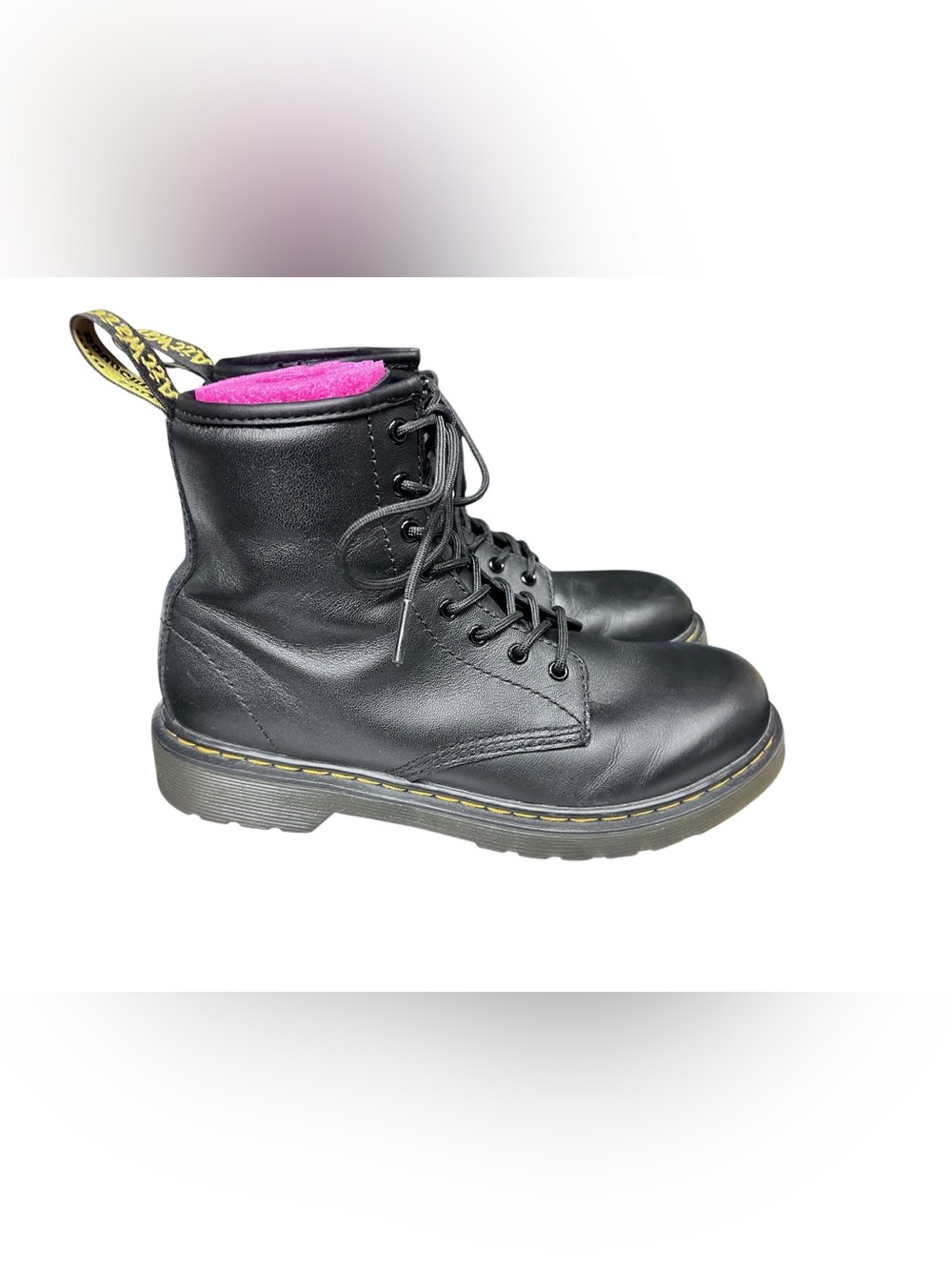 Doc Martens Kids US 4 Air Wair 1460 J Black Combat Boots Side Zip - Picture 1 of 9